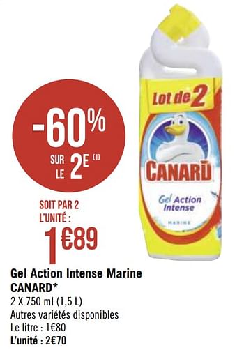 Promoties Gel action intense marine canard - Canard WC - Geldig van 29/06/2020 tot 12/07/2020 bij Géant Casino