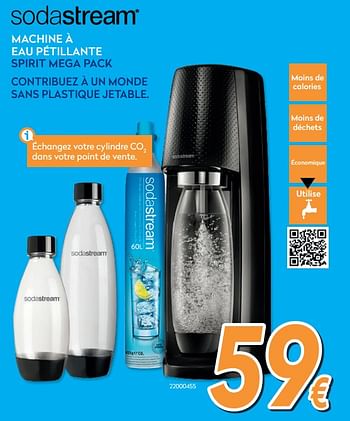Promoties Sodastream machine à eau pétillante spirit mega pack - Sodastream - Geldig van 01/07/2020 tot 31/07/2020 bij Krefel