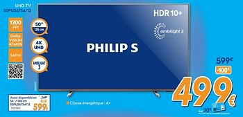 Promotions Philips uhd tv 50pus6754-12 - Philips - Valide de 01/07/2020 à 31/07/2020 chez Krefel