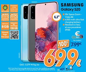 Promotions Samsung galaxy s20 - Samsung - Valide de 01/07/2020 à 31/07/2020 chez Krefel