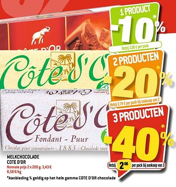 Promoties Melkchocolade cote d`or - Cote D'Or - Geldig van 01/07/2020 tot 07/07/2020 bij Match