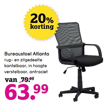 Promoties Bureaustoel atlanta - Huismerk - Leen Bakker - Geldig van 01/07/2020 tot 31/07/2020 bij Leen Bakker