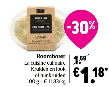 Promotions Roomboter la cuisine culinaire kruiden en look of tuinkruiden - La Cuisine - Valide de 02/07/2020 à 08/07/2020 chez Delhaize