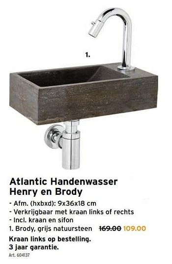 Promotions Atlantic handenwasser brody grijs natuursteen - Atlantic - Valide de 08/07/2020 à 21/07/2020 chez Gamma