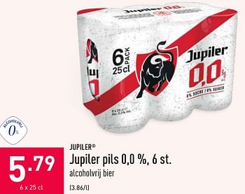 Promoties Jupiler pils 0,0 % - Jupiler - Geldig van 07/07/2020 tot 17/07/2020 bij Aldi