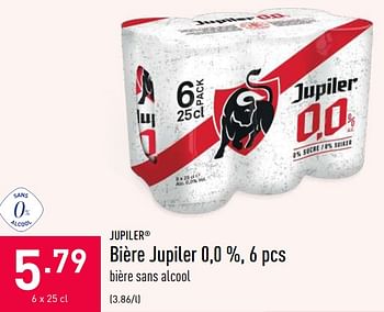 Promotions Bière jupiler 0,0 % - Jupiler - Valide de 07/07/2020 à 17/07/2020 chez Aldi