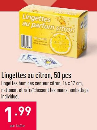 Promotions Lingettes au citron - Produit maison - Aldi - Valide de 07/07/2020 à 17/07/2020 chez Aldi