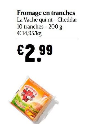 Promoties Fromage en tranches la vache qui rit - cheddar - La Vache Qui Rit - Geldig van 02/07/2020 tot 08/07/2020 bij Delhaize