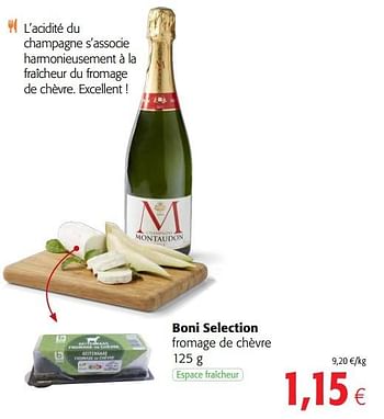 Promoties Boni selection fromage de chèvre - Boni - Geldig van 01/07/2020 tot 14/07/2020 bij Colruyt
