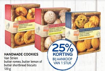 Promoties Handmade cookies van strien 25% korting bij aankoop van 1 stuk - Van Strien - Geldig van 15/07/2020 tot 28/07/2020 bij Alvo