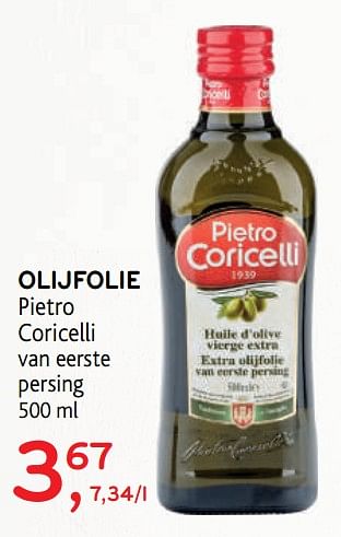 Promoties Olijfolie pietro coricelli van eerste persing - Pietro Coricelli - Geldig van 15/07/2020 tot 28/07/2020 bij Alvo