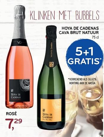 Promoties Hoya de cadenas cava brut natuur rosé - Schuimwijnen - Geldig van 15/07/2020 tot 28/07/2020 bij Alvo