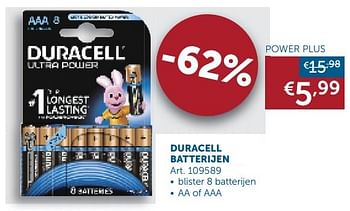 Promoties Duracell batterijen power plus - Duracell - Geldig van 21/07/2020 tot 17/08/2020 bij Zelfbouwmarkt