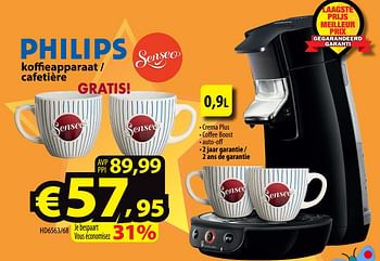 Promotions Philips koffieapparaat - cafetière hd6563-68 - Philips - Valide de 08/07/2020 à 31/08/2020 chez ElectroStock