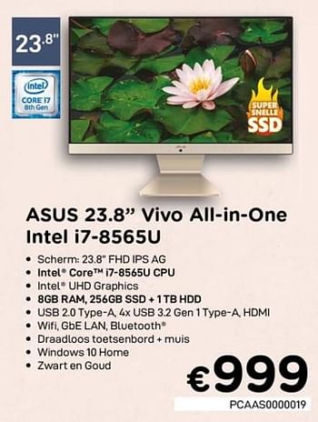 Promotions Asus 23.8`` vivo all-in-one intel i7-8565u - Asus - Valide de 01/07/2020 à 15/08/2020 chez Compudeals