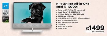 Promoties Hp pavilion all-in-one intel i7-10700t - HP - Geldig van 01/07/2020 tot 15/08/2020 bij Compudeals