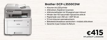 Promoties Brother dcp-l3550cdw - Brother - Geldig van 01/07/2020 tot 15/08/2020 bij Compudeals