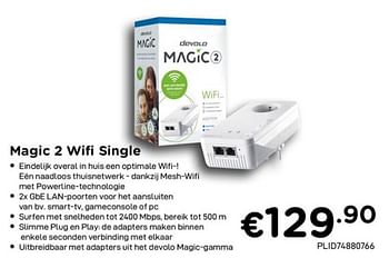 Promoties Devolo magic 2 wifi single - Devolo - Geldig van 01/07/2020 tot 15/08/2020 bij Compudeals