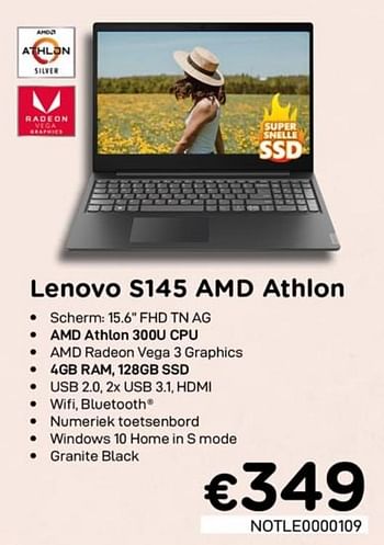 Promoties Lenovo s145 amd athlon - HP - Geldig van 01/07/2020 tot 15/08/2020 bij Compudeals