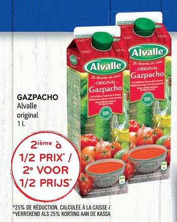 Promotions Gazpacho alvalle original 2ième à 1-2 prix - Alvalle - Valide de 15/07/2020 à 28/07/2020 chez Alvo