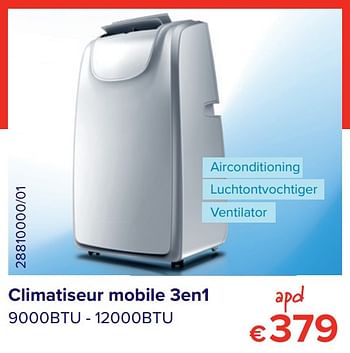 Promoties Euro tools climatisateur mobile 3en1 9000btu - Euro Tools - Geldig van 30/06/2020 tot 31/07/2020 bij Euro Shop