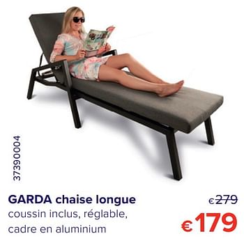 Promoties Garda chaise longue - Huismerk - Euroshop - Geldig van 30/06/2020 tot 31/07/2020 bij Euro Shop
