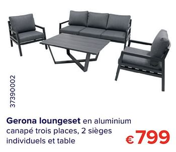 Promoties Gerona loungeset en aluminium - Huismerk - Euroshop - Geldig van 30/06/2020 tot 31/07/2020 bij Euro Shop