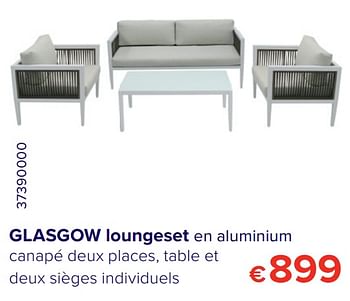 Promoties Glasgow loungeset en aluminium - Huismerk - Euroshop - Geldig van 30/06/2020 tot 31/07/2020 bij Euro Shop