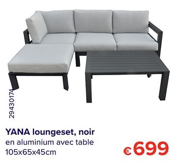 Promoties Yana loungeset, noir - Huismerk - Euroshop - Geldig van 30/06/2020 tot 31/07/2020 bij Euro Shop