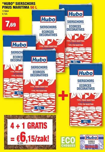 Promoties Hubo sierschors pinus maritima - Huismerk - Hubo  - Geldig van 08/07/2020 tot 19/07/2020 bij Hubo
