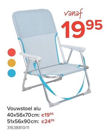 Promoties Vouwstoel alu - Huismerk - Euroshop - Geldig van 30/06/2020 tot 31/08/2020 bij Euro Shop