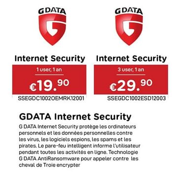 Promotions Gdata internet security - G Data - Valide de 01/07/2020 à 15/08/2020 chez Compudeals