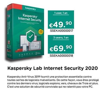 Promotions Kaspersky lab internet security 2020 - Kaspersky - Valide de 01/07/2020 à 15/08/2020 chez Compudeals