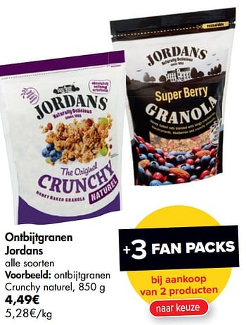 Promotions Ontbijtgranen jordans ontbijtgranen crunchy naturel - Jordans - Valide de 08/07/2020 à 20/07/2020 chez Carrefour