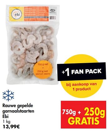 Promoties Rauwe gepelde garnaalstaarten ebi - Ebi - Geldig van 08/07/2020 tot 20/07/2020 bij Carrefour