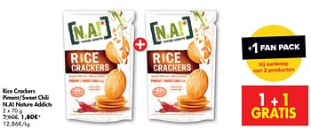 Promoties Rice crackers piment-sweet chili n.a! nature addicts - N.A! - Geldig van 08/07/2020 tot 20/07/2020 bij Carrefour