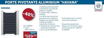 Promotions Havana - Produit maison - Zelfbouwmarkt - Valide de 21/07/2020 à 17/08/2020 chez Zelfbouwmarkt