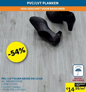 Promotions Pvc - lvt vloer grijze eik click - Produit maison - Zelfbouwmarkt - Valide de 21/07/2020 à 17/08/2020 chez Zelfbouwmarkt