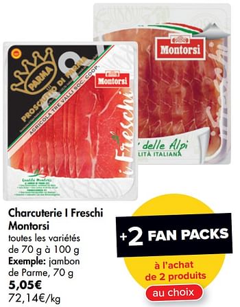 Promotions Charcuterie i freschi montorsi jambon de parme - Montorsi - Valide de 08/07/2020 à 20/07/2020 chez Carrefour