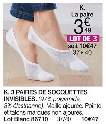 Promotions 3 paires de socquettes invisibles - Produit Maison - Damart - Valide de 29/06/2020 à 31/07/2020 chez Damart