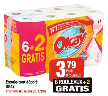 Promotions Essuie-tout décoré okay - Produit maison - Okay  - Valide de 08/07/2020 à 14/07/2020 chez Smatch