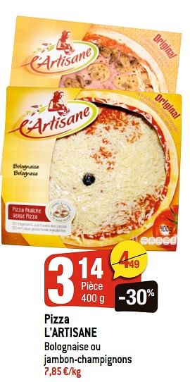 Promotions Pizza l`artisane - L'Artisane - Valide de 08/07/2020 à 14/07/2020 chez Smatch