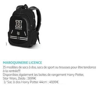 Promotions Maroquinerie licence Sac à dos Harry Potter - Licence - Valide de 04/07/2020 à 30/08/2020 chez Auchan Ronq