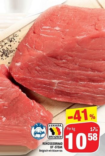 Promotions Rundsgebraad of -steak - Produit maison - Match - Valide de 08/07/2020 à 14/07/2020 chez Match