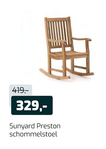 Promoties Sunyard preston schommelstoel - Sunyard - Geldig van 05/07/2020 tot 11/07/2020 bij Kees Smit Tuinmeubelen