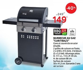 Promotions Barbecue au gaz curitiba-2 bbq+friends - BBQ & Friends  - Valide de 15/07/2020 à 27/07/2020 chez Brico
