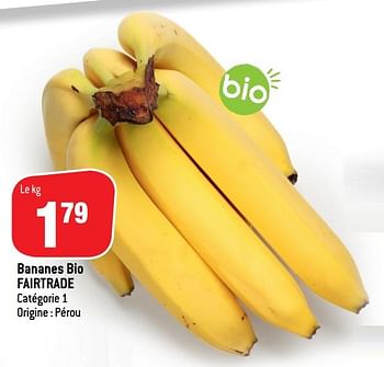 Promotions Bananes bio fairtrade - Produit maison - Match - Valide de 08/07/2020 à 14/07/2020 chez Match
