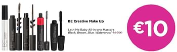 Promoties Be creative make up lash me baby all-in-one mascara black brown blue waterproof - BE Creative Make Up - Geldig van 01/07/2020 tot 31/07/2020 bij ICI PARIS XL