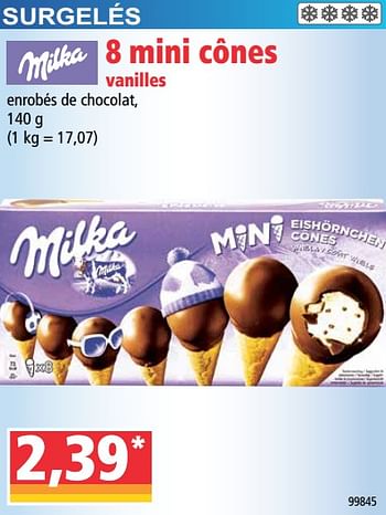 Promotions 8 mini cônes vanilles - Milka - Valide de 08/07/2020 à 14/07/2020 chez Norma