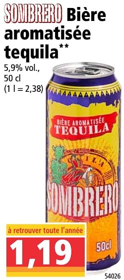 Promoties Bière aromatisée tequila - Sombrero - Geldig van 08/07/2020 tot 14/07/2020 bij Norma